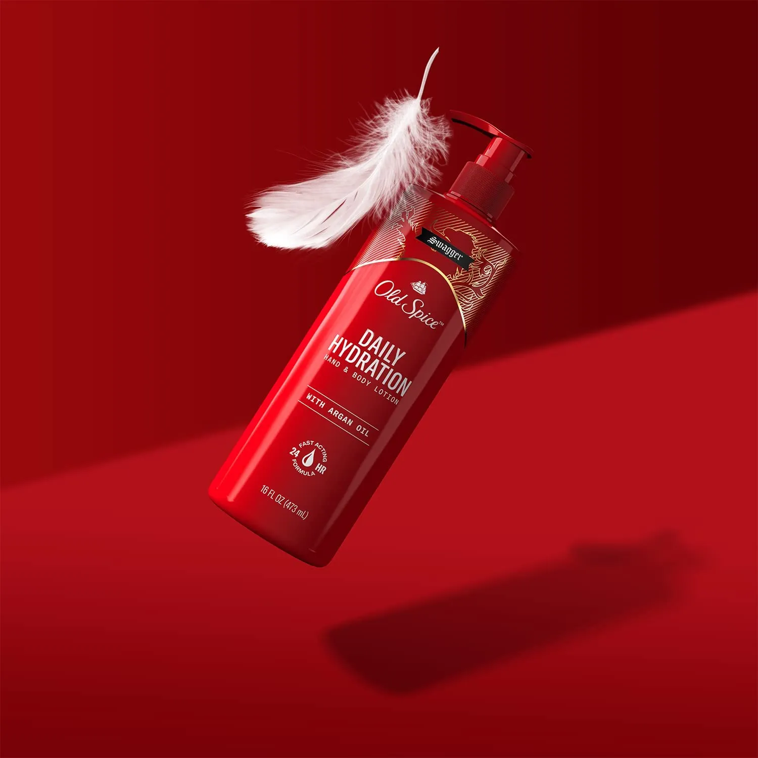 Old Spice Hand & Body Lotion for Men, Daily Hydration, 24/7 Hydration, 24/7 Replenishing Rich Moisture for Dry Skin, Lightweight Formula, Swagger with Argan Oil Scent, 16 fl (Pack of 4)
