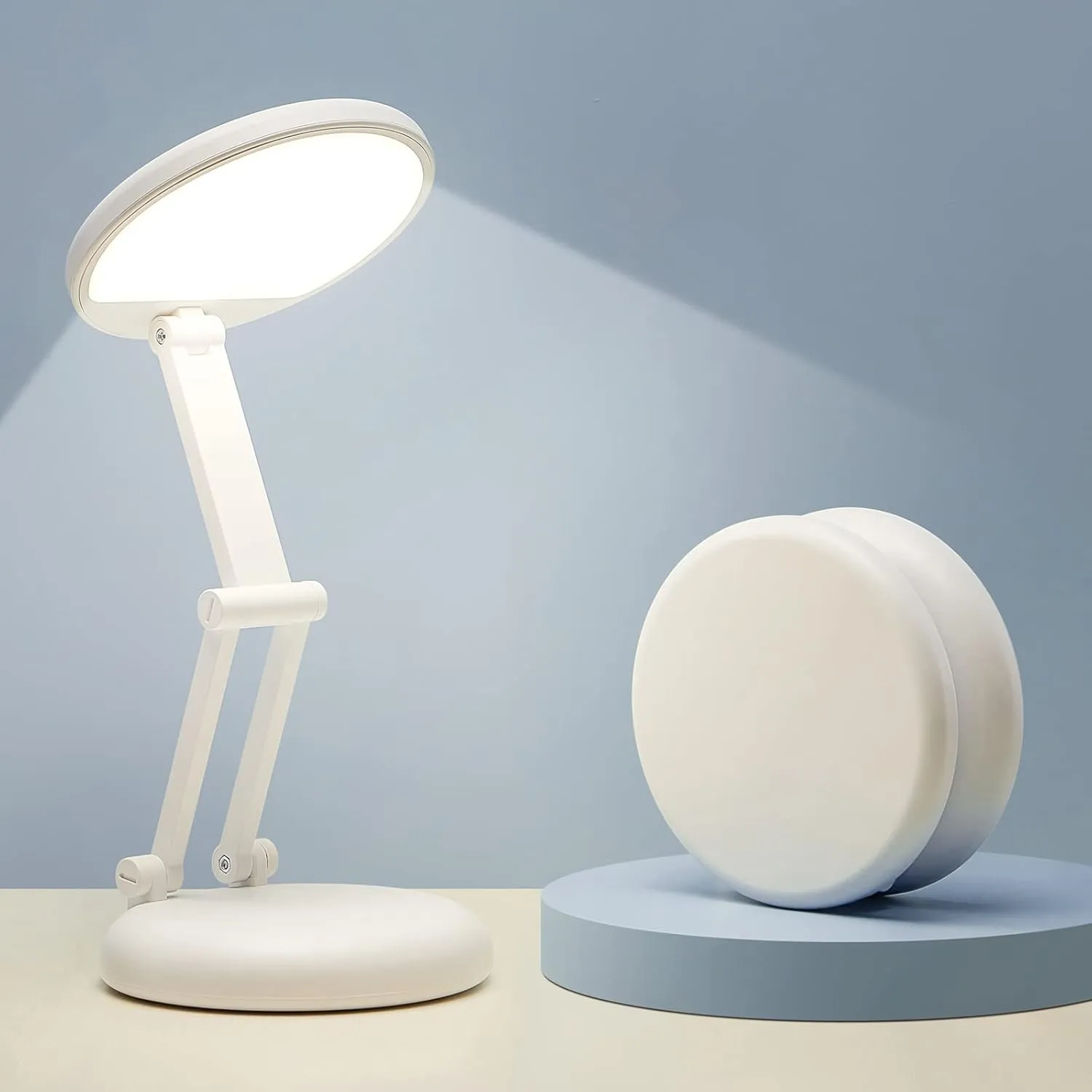 One Fire Desk Lamp,Dimmable Battery Powered Lights,3600mAh Rechargeable Wireless &Cordless Table Lamp,Small Cute Mini Lamp&Portable Light,Touch Strip USB Light for Bed,Reading,Home,Office,Nail,Craft