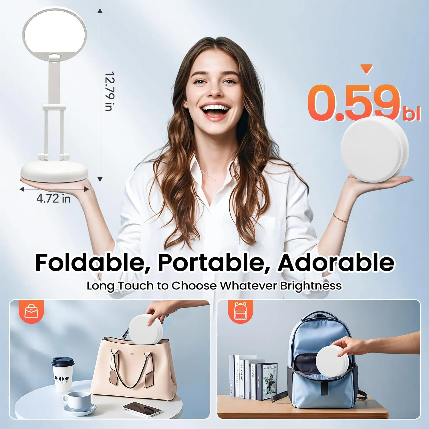 One Fire Desk Lamp,Dimmable Battery Powered Lights,3600mAh Rechargeable Wireless &Cordless Table Lamp,Small Cute Mini Lamp&Portable Light,Touch Strip USB Light for Bed,Reading,Home,Office,Nail,Craft