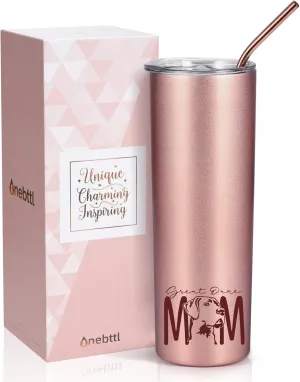 Onebttl Great Dane Gifts for Women, 20 oz Rose Gold Insulated Tumbler - Great Dane Mom