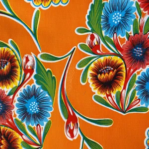 Orange Bloom Oilcloth Table Cover- Rectangle