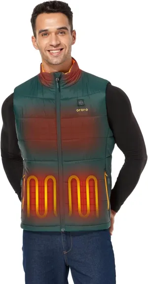ORORO Men's Lightweight Heated Vest with Battery Pack (Charger Not Included)