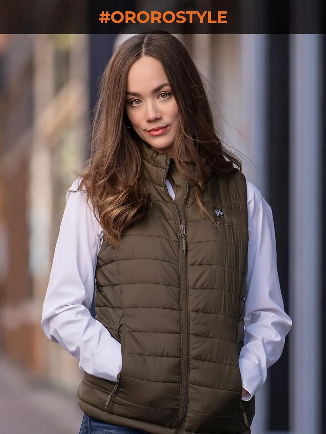 ORORO Women's Lightweight Heated Vest with Battery Pack (Charger Not Included)