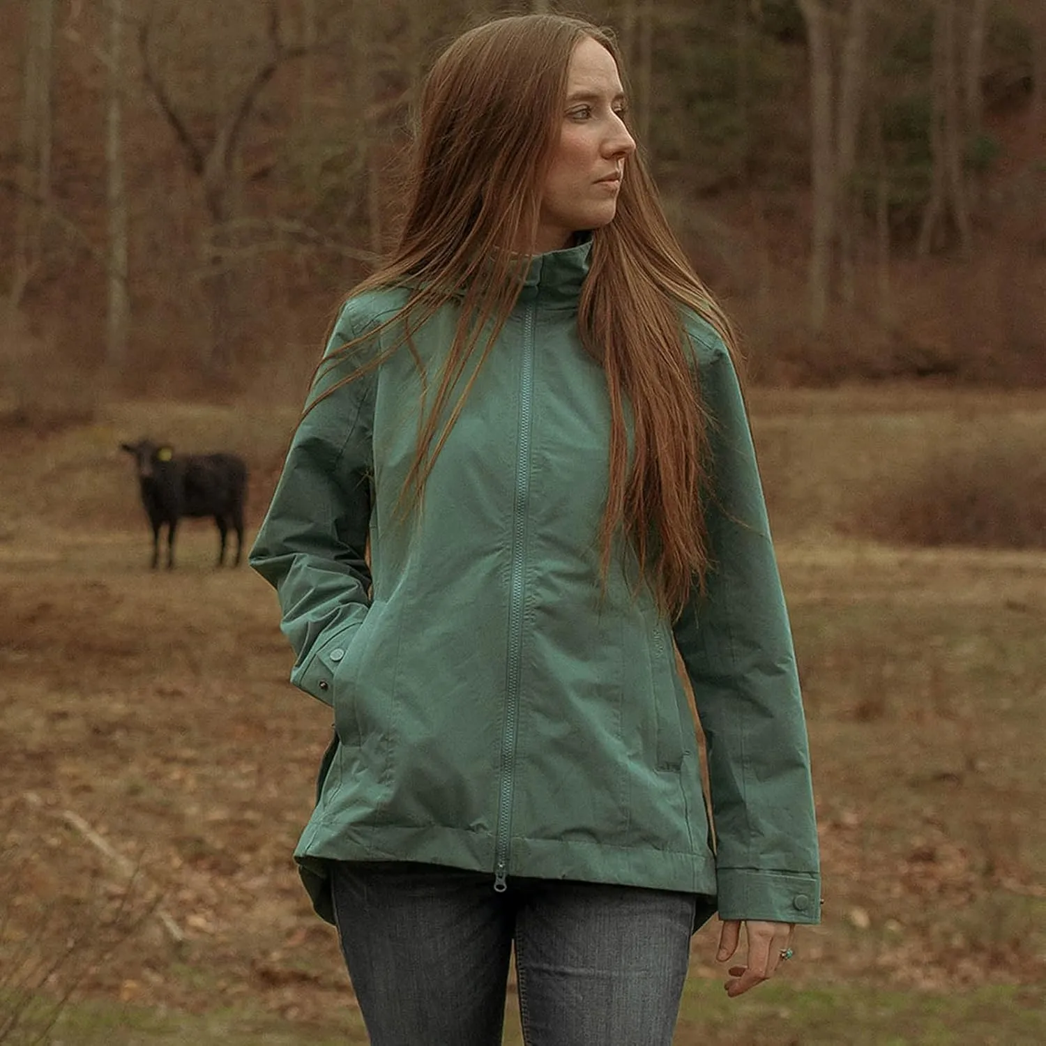 Outback Trading Company Women's Hattie Lightweight Water-Resistant Breathable Casual Outdoor Rain Jacket w/Detachable Hood