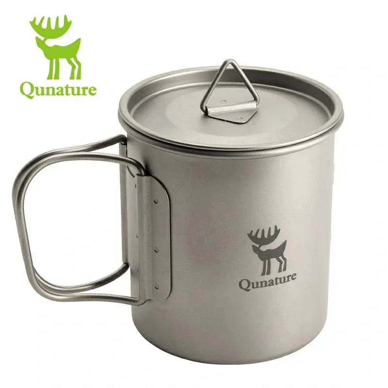 Outdoor Camping Durable Titanium for Elegant Qunature Lid Pure Folding Lightweight with Mug Worldwide coverage