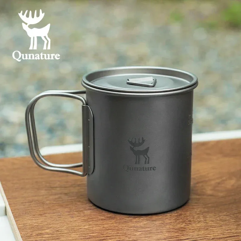 Outdoor Camping Durable Titanium for Elegant Qunature Lid Pure Folding Lightweight with Mug Worldwide coverage