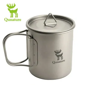 Outdoor Camping Durable Titanium for Elegant Qunature Lid Pure Folding Lightweight with Mug Worldwide coverage