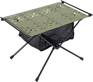Outdoor Camping Mesh Pocket Table,Outdoor Camping Aluminium Table,Lightweight Portable Folding Table,Lightweight Design Portable,Ideal for Camping,Hiking,Beach,Picnics,Backyard(Green)