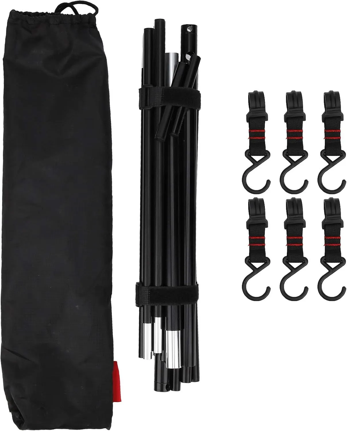Outdoor Camping Portable Storage Hook, Folding Tripod Barbecue Tool Bracket, Lightweight Aluminum Alloy Hanging Rack for Campsite Gear Organization