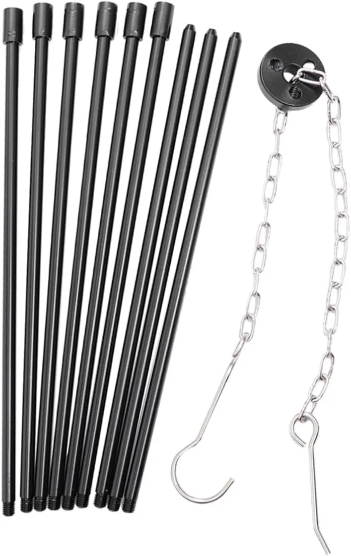 Outdoor Cooking Tripod Stand for Campfire Black Camping Tripod Rack Essential Camping Equipment and Tools for Cooking and Grilling Outdoors