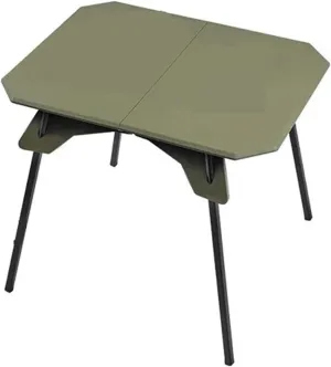 Outdoor Folding Camping Table Aluminum Alloy Multi-Function Adjustable Writing Storage(Green)