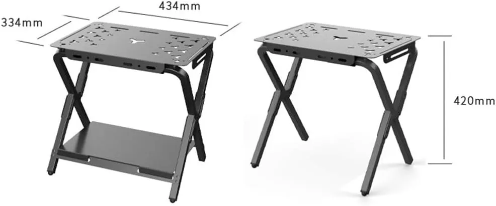Outdoor Folding Table Camping Mazha Table Home and Daily Storage Rack Aluminum Alloy Picnic Table(Svart)