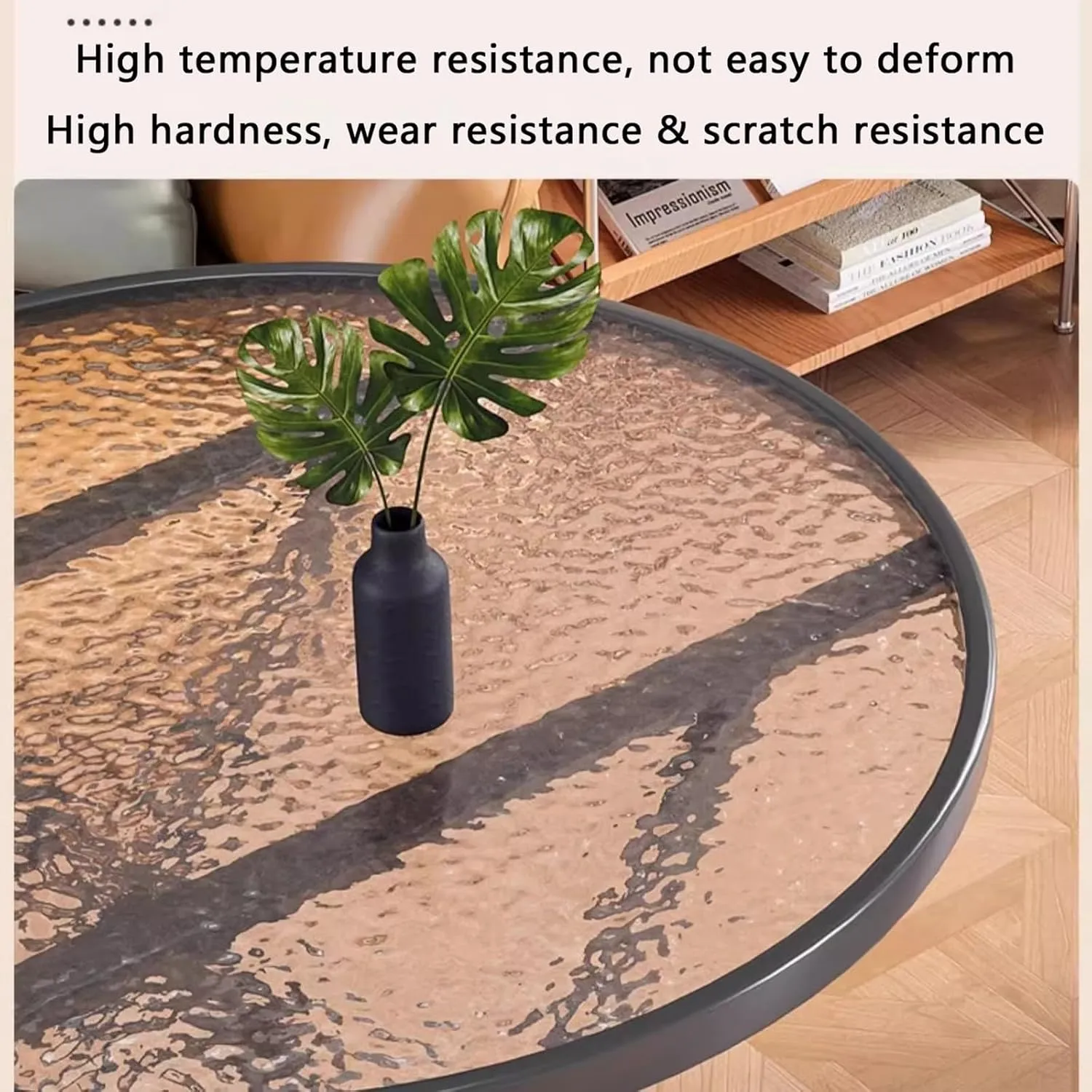Outdoor Portable Camping Table, Portable Aluminum Picnic Table, Stable Solid Glass Folding Table, Foldable Roll-up Table with Handle for Indoor, Backyard, BBQ, Patio(Black,70cm)