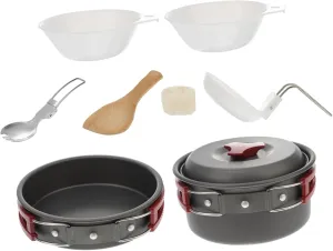 Outdoor Pot Set Camping Dinnerware Set Portable Stove for Camping Portable Cooking Utensils Heat Resistant Handle Lightweight