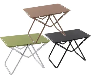Outdoor Small Aluminum Folding Table Folding Portable Picnic Camping Table Lightweight for Outdoor Travel Beach, Backyards, BBQ, Party and Picnic(Black)