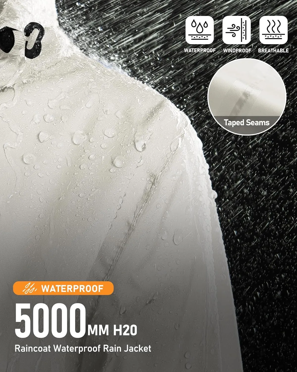 Outdoor Ventures Womens Lightweight Rain Jacket Packable Waterproof Rain Coat with Hood for Travel Windbreaker