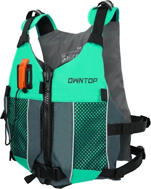 Owntop Swim Jacket Adult Youth | Hydration Pack | Dual Mesh Pockets | Attached Whistle | Ultra-Thin for Freer Movement | Kayak, Boating, Fishing, All Watersports
