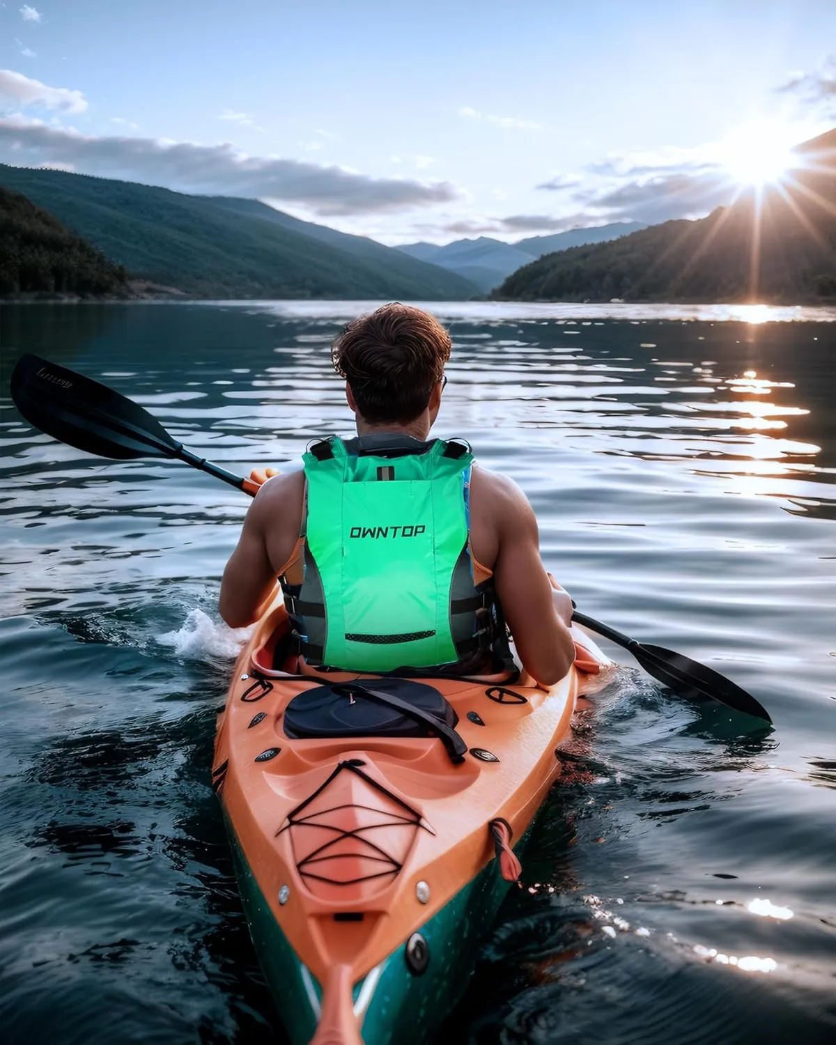 Owntop Swim Jacket Adult Youth | Hydration Pack | Dual Mesh Pockets | Attached Whistle | Ultra-Thin for Freer Movement | Kayak, Boating, Fishing, All Watersports