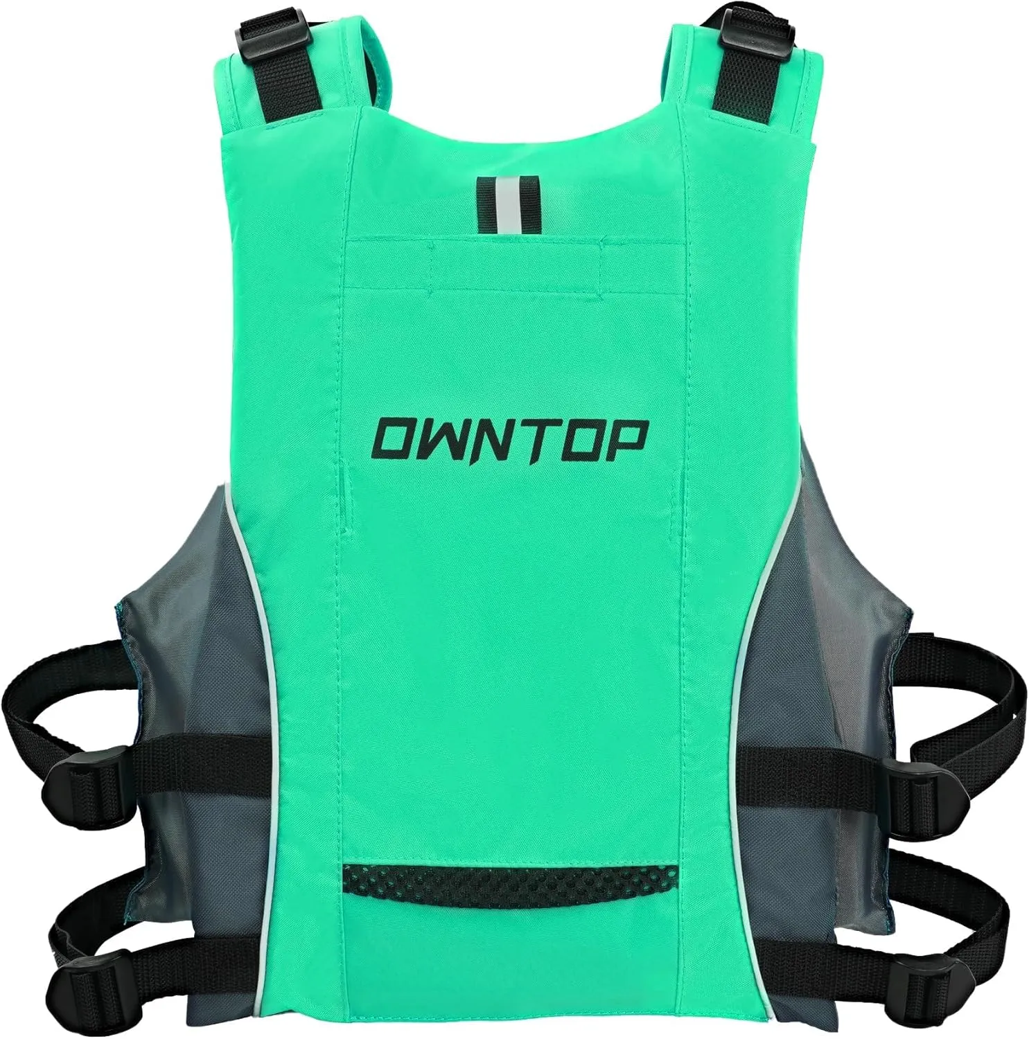 Owntop Swim Jacket Adult Youth | Hydration Pack | Dual Mesh Pockets | Attached Whistle | Ultra-Thin for Freer Movement | Kayak, Boating, Fishing, All Watersports