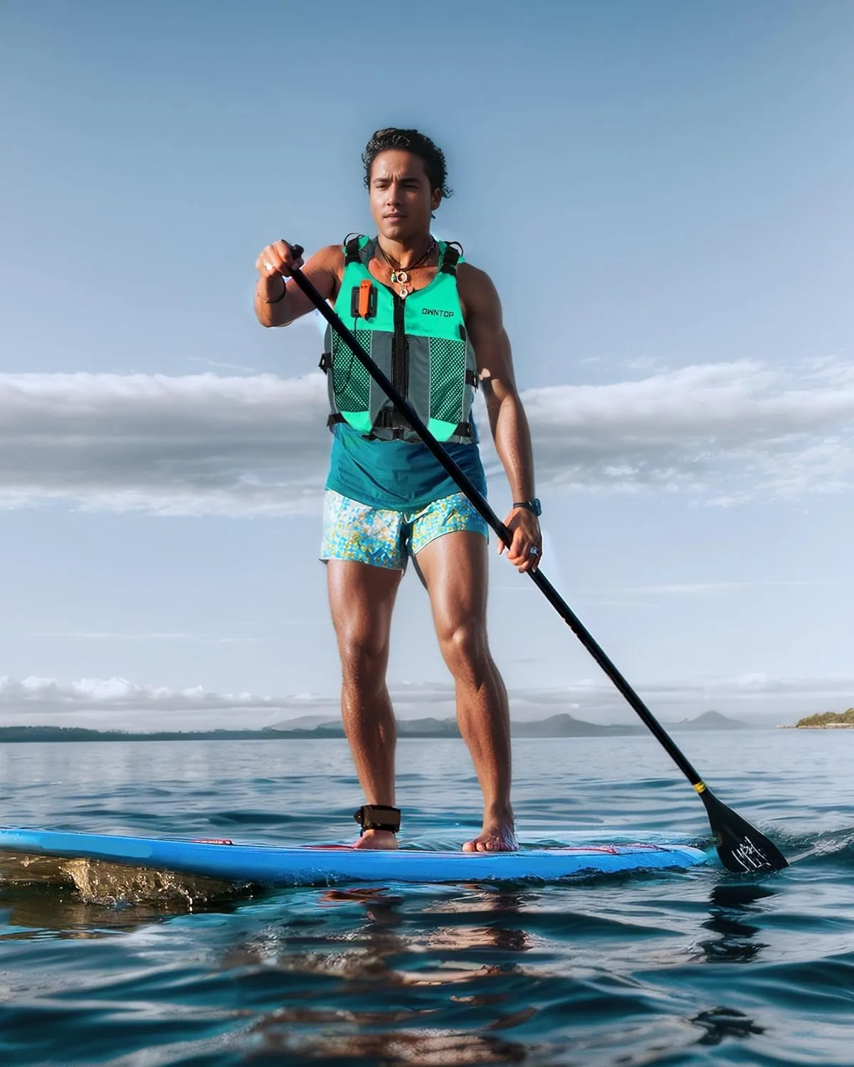 Owntop Swim Jacket Adult Youth | Hydration Pack | Dual Mesh Pockets | Attached Whistle | Ultra-Thin for Freer Movement | Kayak, Boating, Fishing, All Watersports