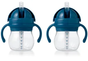 OXO Tot Transitions Straw Cup With Handles 6 oz - Navy - 2 Pack