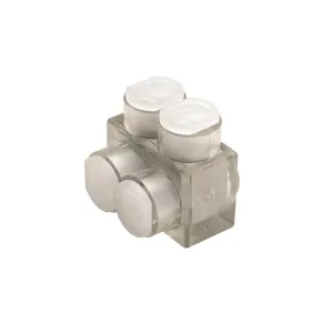 Pack of 4 Burndy BIT4 Unitap Clear Insulated Multiple Tap Connector, 14 - #4 AWG/kcmil Wire Range, 1.16" Width, 1.16" Length, 1.25" Height