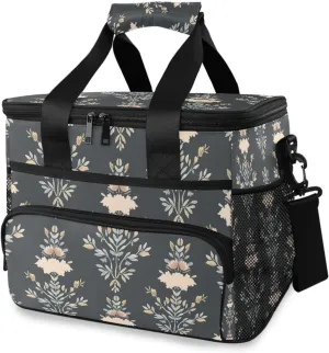 Paisley Figure Boho Flower Cooler Bag Insulated Cooler Soft Sided Cooler 24 Can Portable Picnic Bag Large Leakproof Lunch Bag Box for Beach Grocery Camping Travel Car Men Women