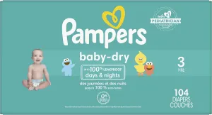 Pampers Baby Dry Diapers Size 3 104 Count (Pack of 2)
