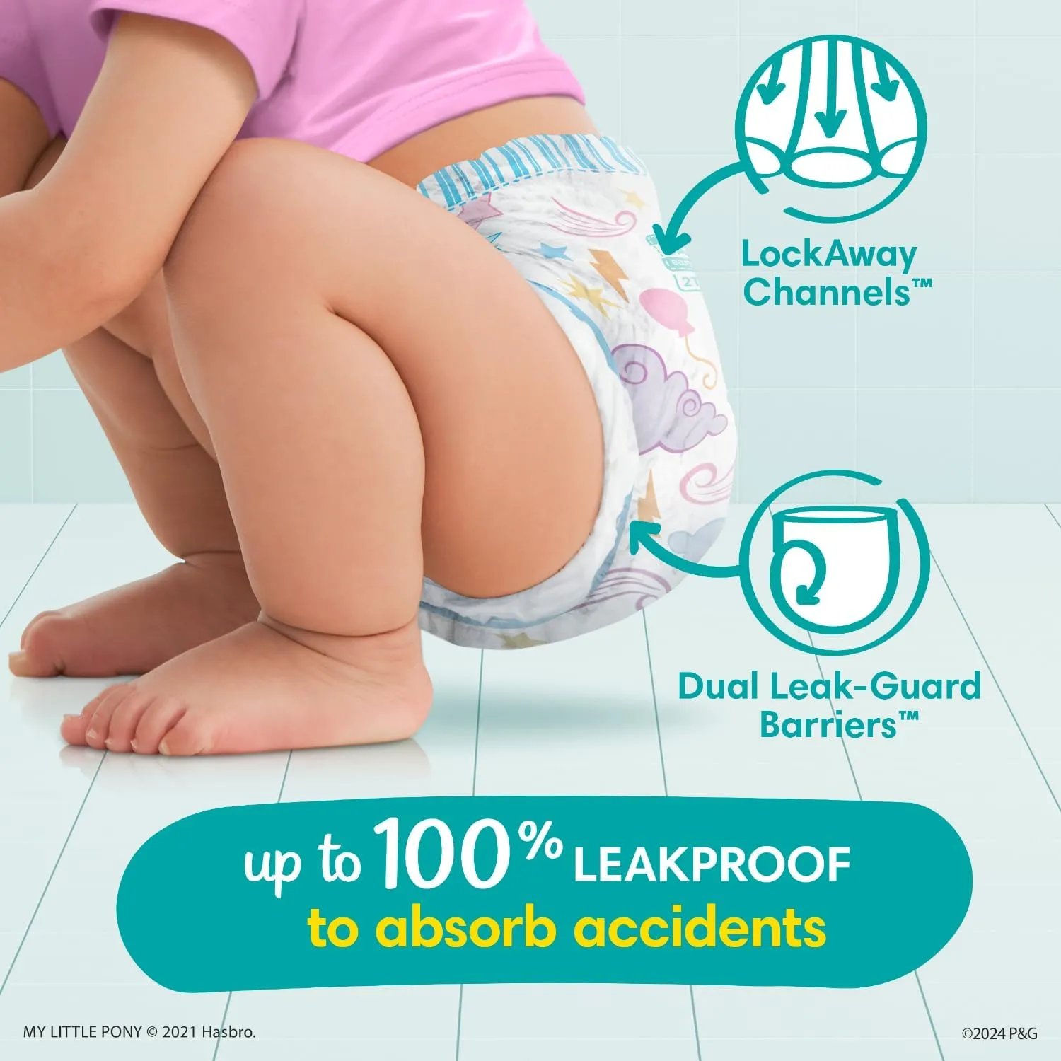Pampers Easy Ups Pull On Training Underwear Girls, 5T-6T, 2 Month Supply (2 x 84 Count) with Sensitive Water Based Baby Wipes 12X Multi Pack Pop-Top and Refill (1008 Count)