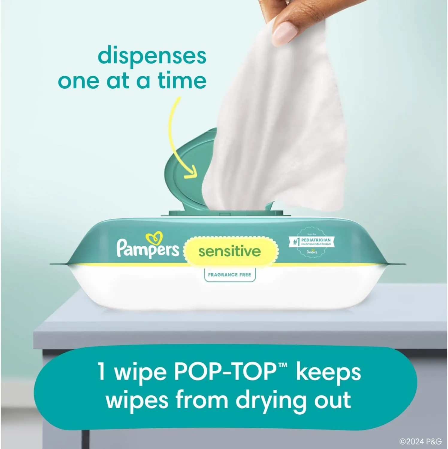 Pampers Easy Ups Pull On Training Underwear Girls, 5T-6T, 2 Month Supply (2 x 84 Count) with Sensitive Water Based Baby Wipes 12X Multi Pack Pop-Top and Refill (1008 Count)