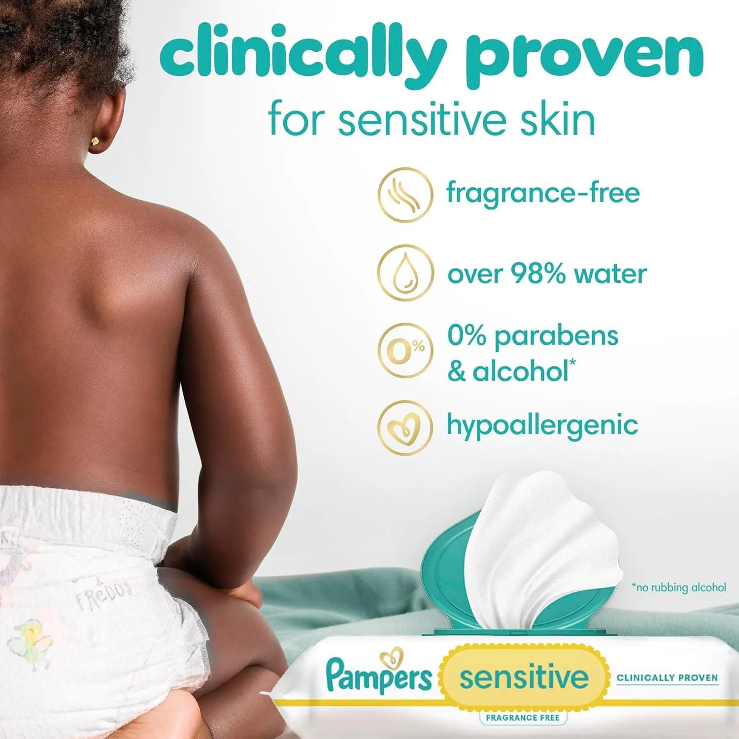 Pampers Swaddlers Disposable Baby Diapers Size 3, 2 Month Supply (2 x 168 Count) with Sensitive Water Based Baby Wipes 12X Multi Pack Pop-Top and Refill (1008 Count)