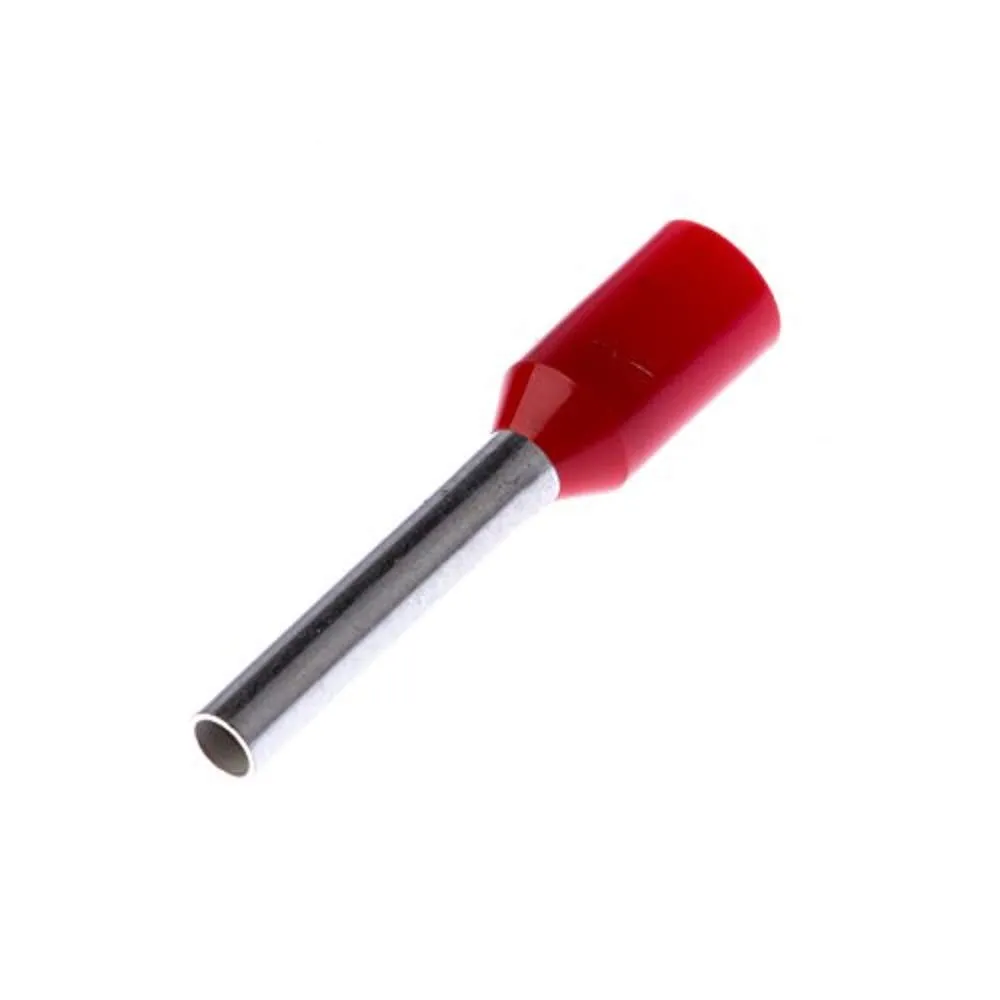Panduit FSD77-12-D Insulated Ferrule, Single Wire, 18 AWG (1.0mm²), 0.47-Inch Pin Length, Red DIN End Sleeve (500-Pack)