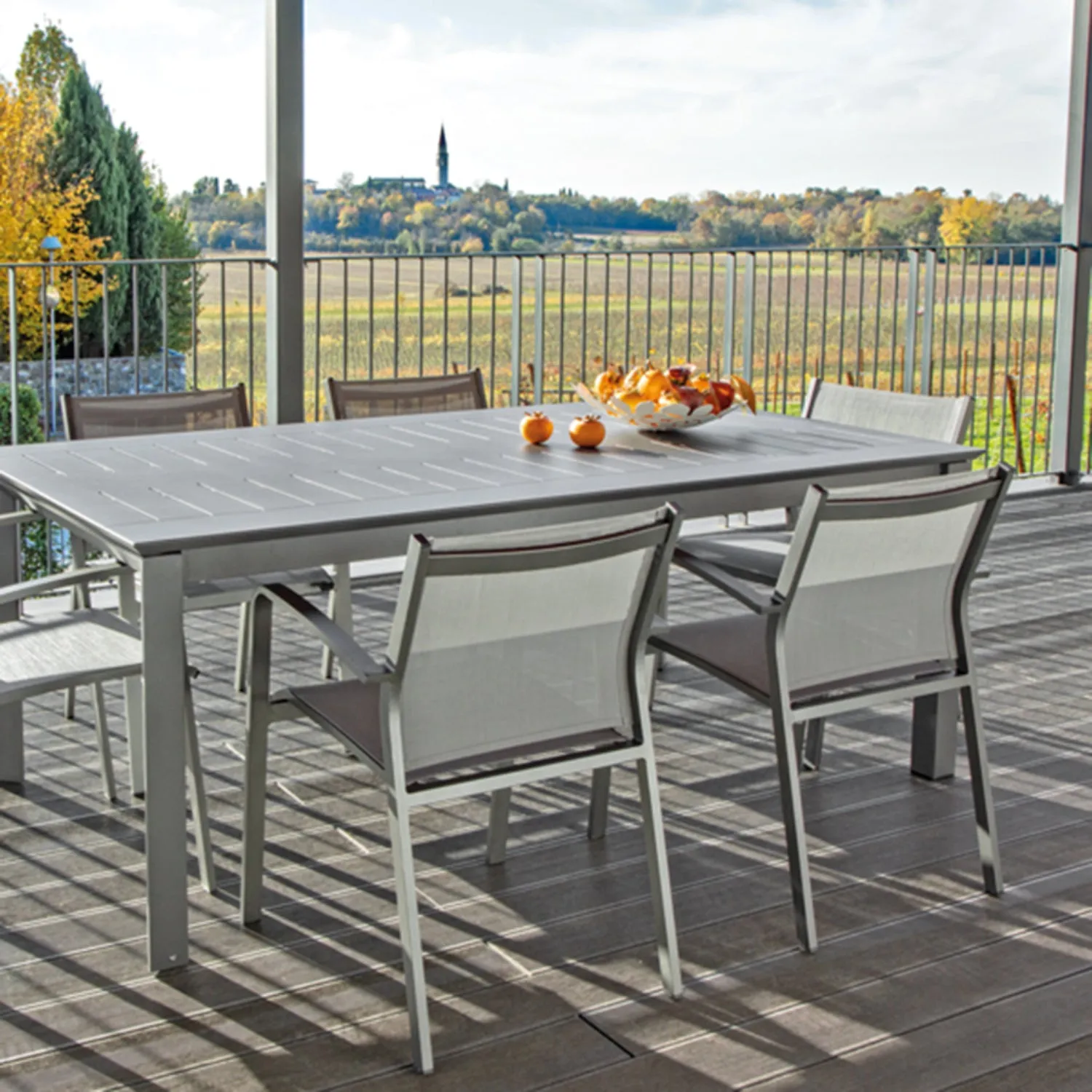Panera 160 Extendable Outdoor Dining Table – Modern Italian Aluminium Design