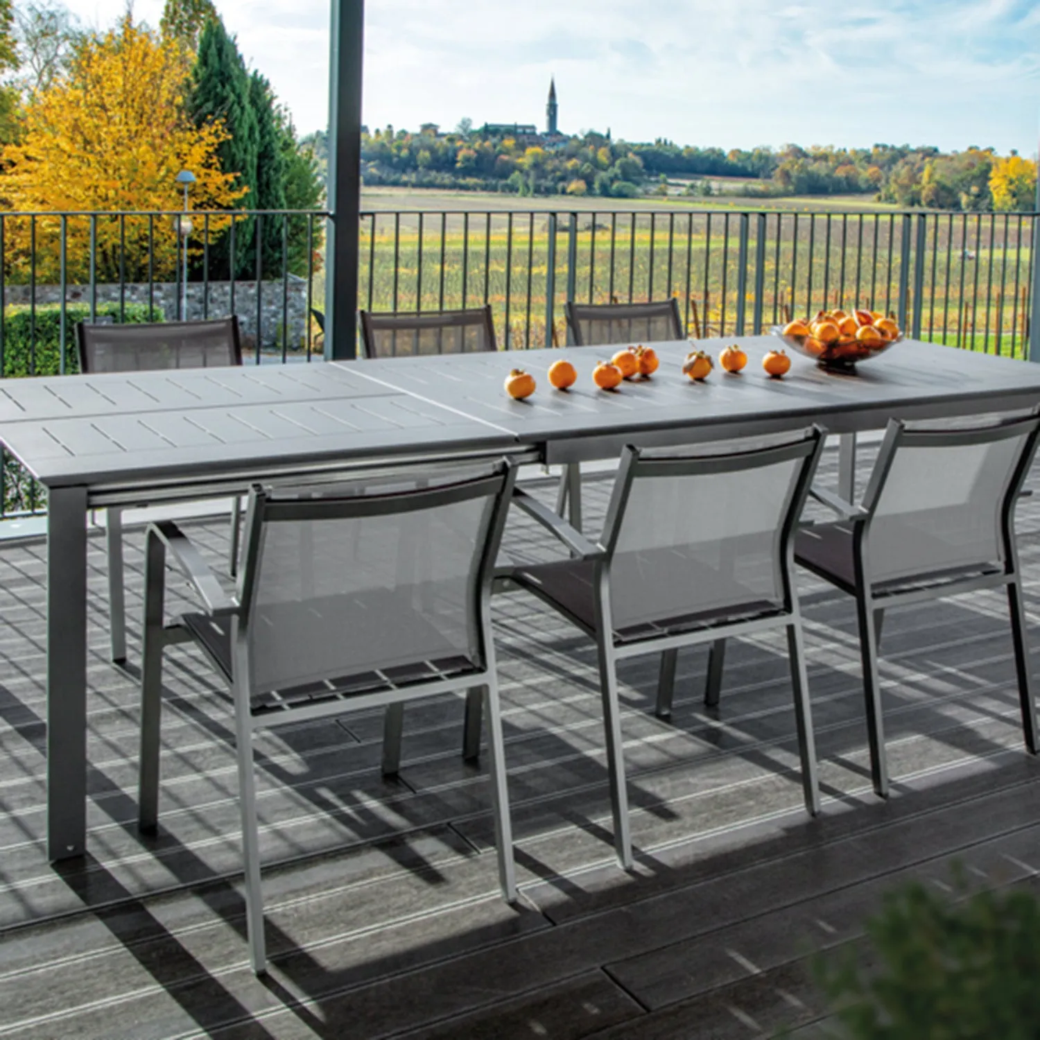 Panera 160 Extendable Outdoor Dining Table – Modern Italian Aluminium Design