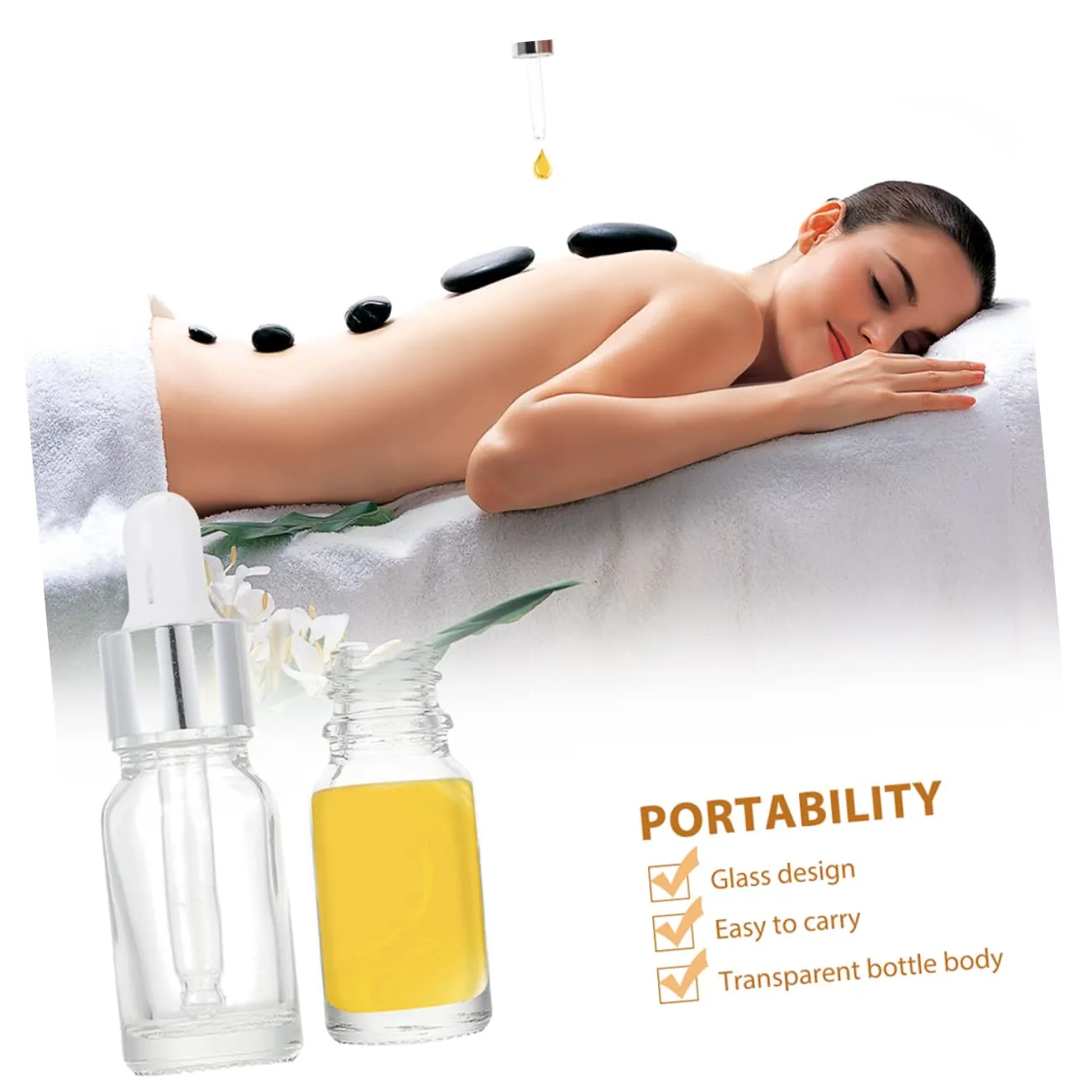 PartyKindom 12 Pack Glass Dropper Bottles Leakproof Essential Oil Bottles for Travel Aromatherapy Perfume Reusable Multi-function