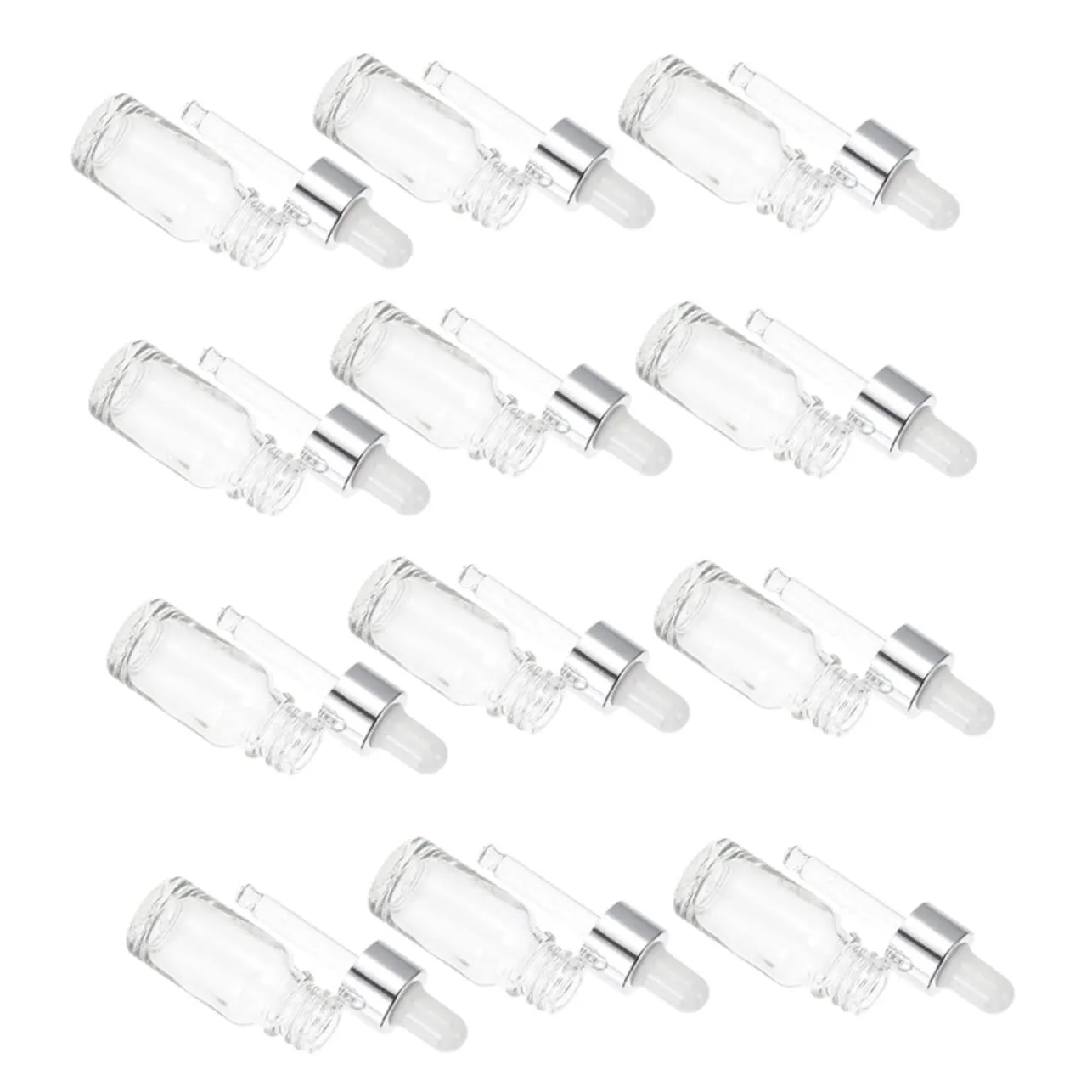 PartyKindom 12 Pack Glass Dropper Bottles Leakproof Essential Oil Bottles for Travel Aromatherapy Perfume Reusable Multi-function