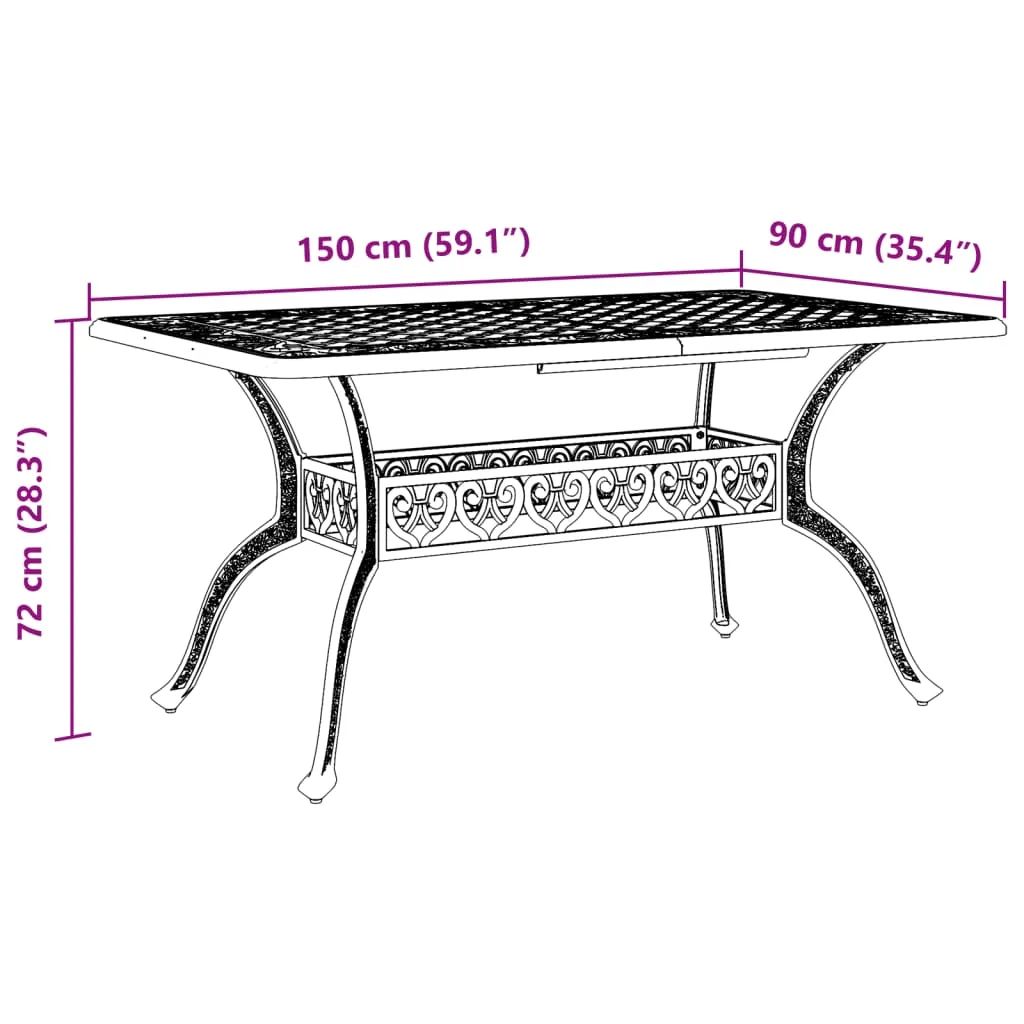 Patio Table Garden Outdoor Balcony Backyard Furniture Cast Aluminum