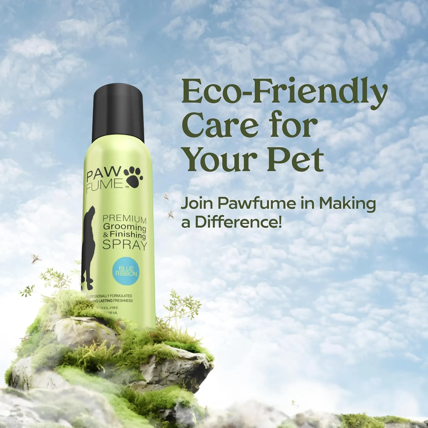 PAWFUME Dog Perfume Spray for Grooming, Blue Ribbon, 2-Pack – Keep Your Pup Fresh All Day – Probiotic, Alcohol-Free, Detangling & Moisturizing – Salon-Quality Dog Spray Deodorizer Perfume