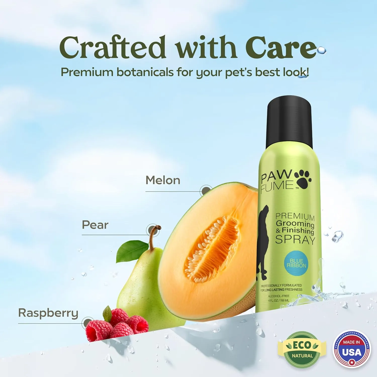 PAWFUME Dog Perfume Spray for Grooming, Blue Ribbon, 2-Pack – Keep Your Pup Fresh All Day – Probiotic, Alcohol-Free, Detangling & Moisturizing – Salon-Quality Dog Spray Deodorizer Perfume