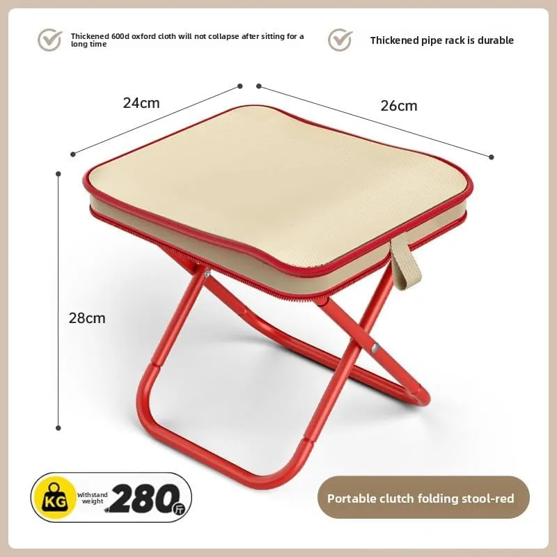 Pencil Case Folding Stool Fishing Chair Portable Outdoor Mazar Camping Subway (Black)
