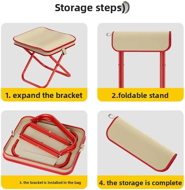 Pencil Case Folding Stool Fishing Chair Portable Outdoor Mazar Camping Subway (Black)