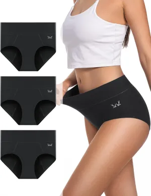 Period Underwear For Women Heavy Flow, Leakproof Panties High Waisted Cotton Postpartum Teens Hipster Briefs 3 Pack