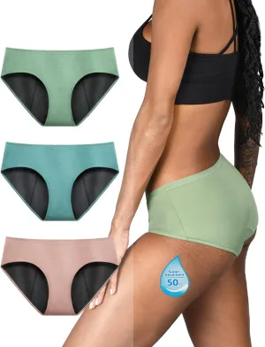 Period Underwear for Women Heavy Flow Soft Absorbent Menstrual Panties Teens Incontinence Leakproof 3 Pack