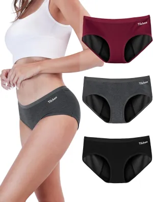 Period Underwear for Women Heavy Flow Soft Absorbent Menstrual Panties Teens Incontinence Leakproof 3 Pack