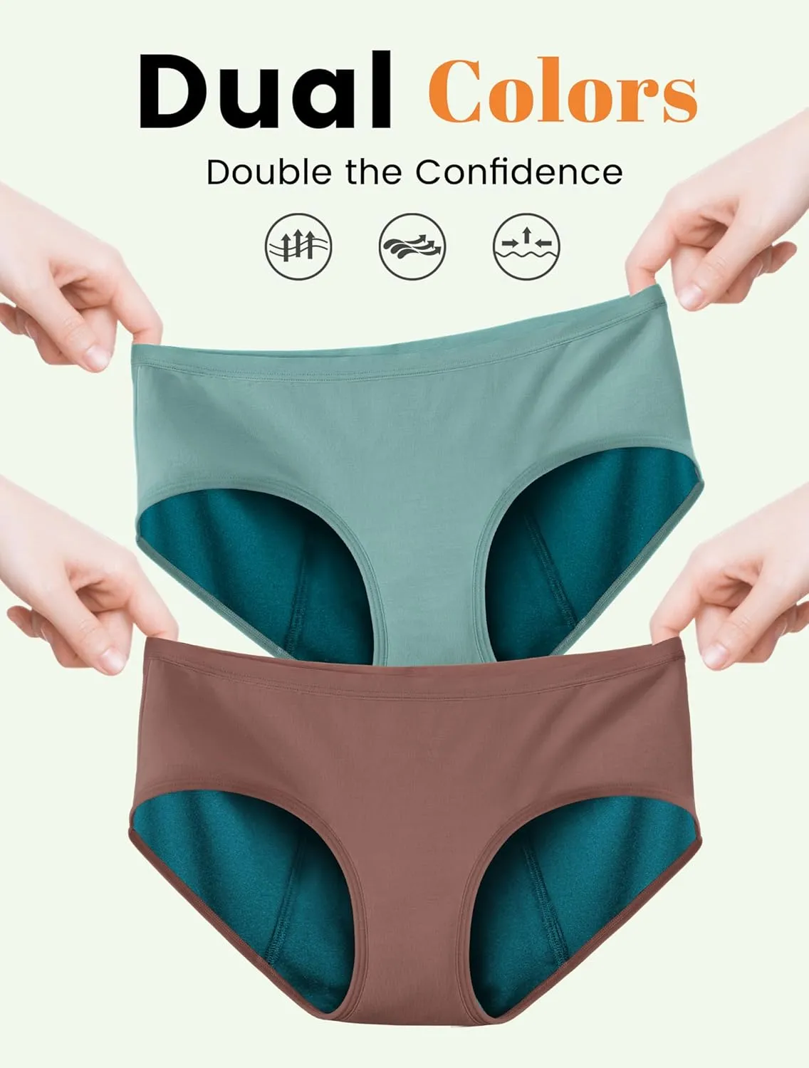 Period Underwear for Women Heavy Flow Soft Menstrual Panties Teens Ladies Leakproof Incontinence 5 Pack
