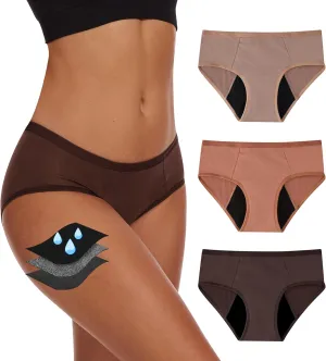 Period Underwear For Women, Leak-Proof Hipster, Brief, Heavy Flow, 3 Pack