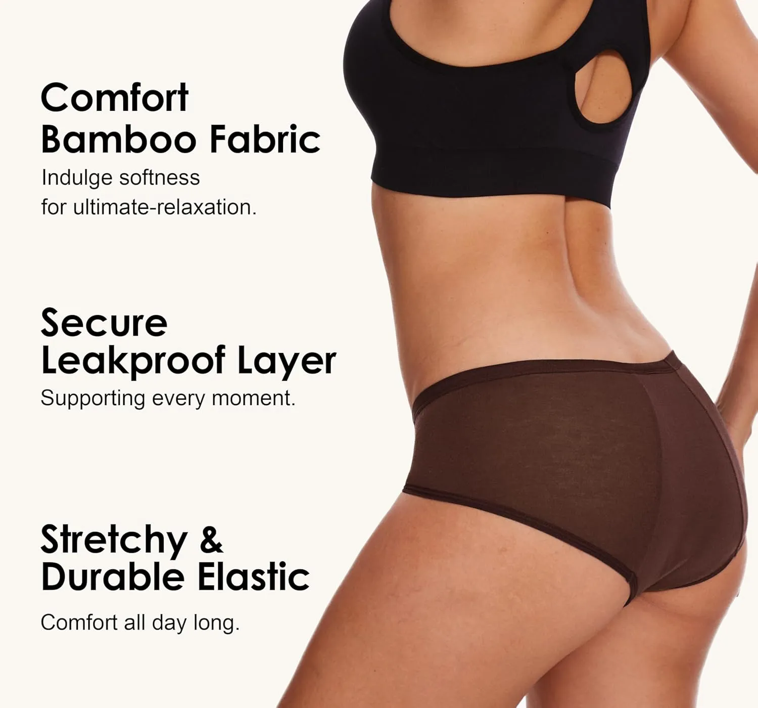 Period Underwear For Women, Leak-Proof Hipster, Brief, Heavy Flow, 3 Pack