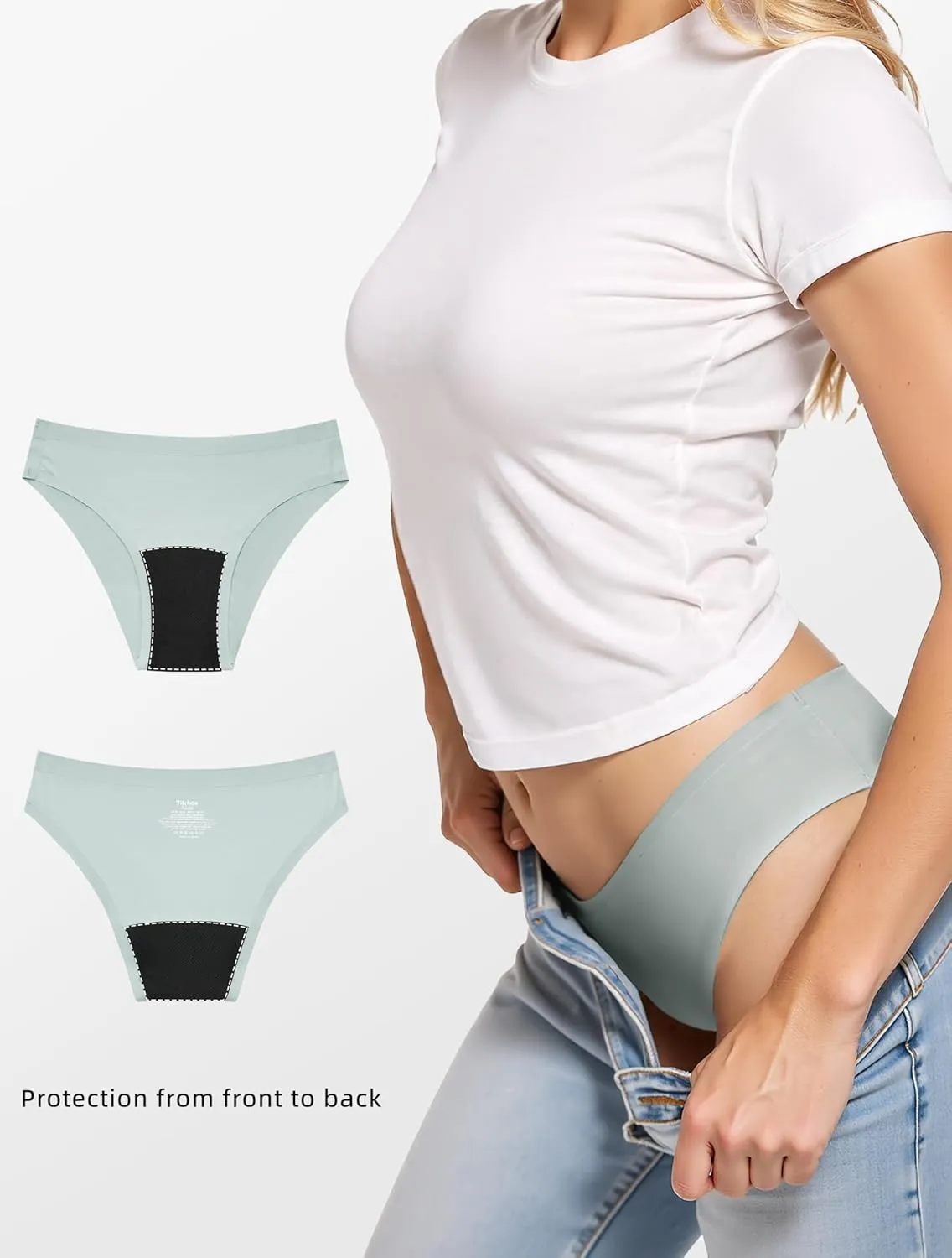 Period Underwear for Women Seamless Leakproof Bikini Regular Absorbency Period Panties 5 Pack