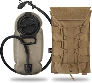 PETAC GEAR 1.5L / 3L Tactical Hydration Pack，Molle Carrier Pouch for 50 oz /100 oz Hydration Bladder Daypack Water Backpack.