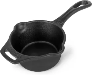Petromax Cast Iron Saucepan with Pour Spouts, Sauce Pot for Kitchen or Camping, Pre-Seasoned Cookware Conducts Heat Evenly, 16.9 oz